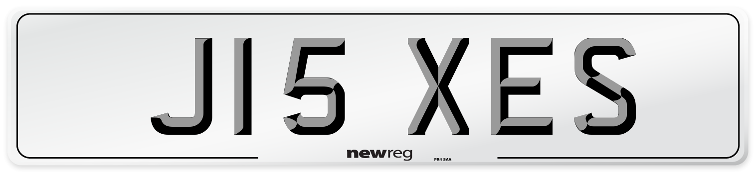 J15 XES Number Plate from New Reg